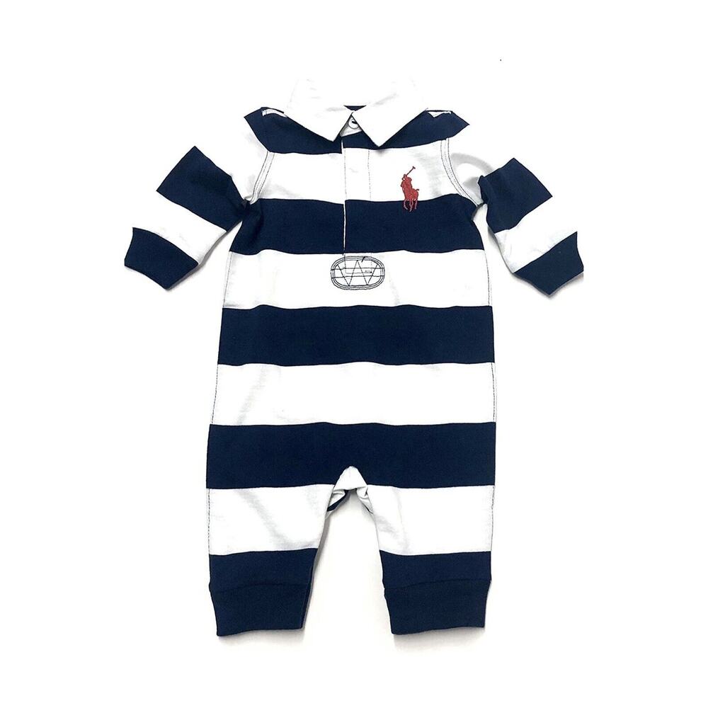 Ralph Lauren Baby Boy BIG PONY Coveralls Size 6 Months Mos. 3-6 Months NEW